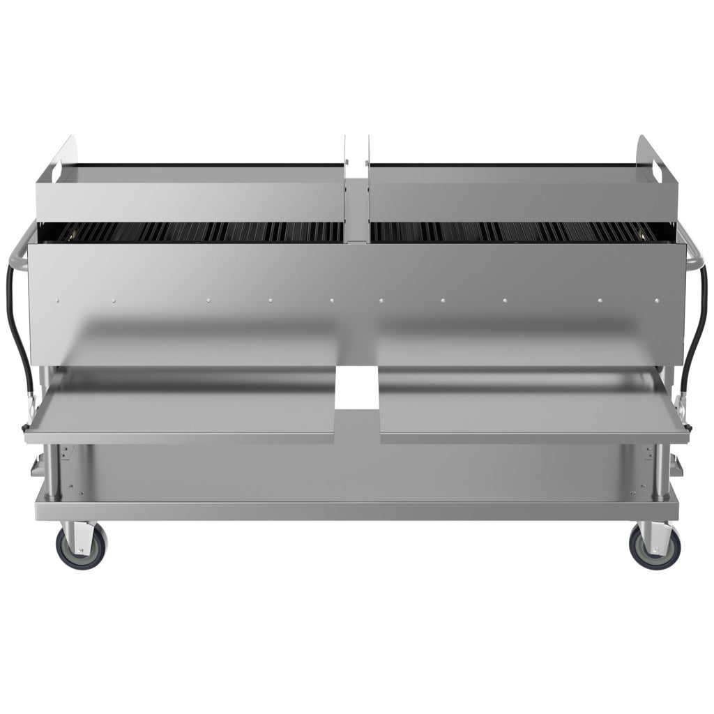 72 in. 10-Burner Commercial Outdoor Propane Gas Grill with Two 36 in. Griddles in Stainless-Steel, ETL Listed