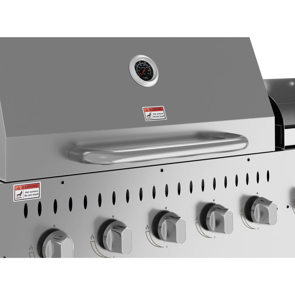 72 in. 10-Burner Commercial Outdoor Propane Gas Grill With 36 in. Roll Dome Cover and 36 in. Griddle in Stainless-Steel, ETL Listed