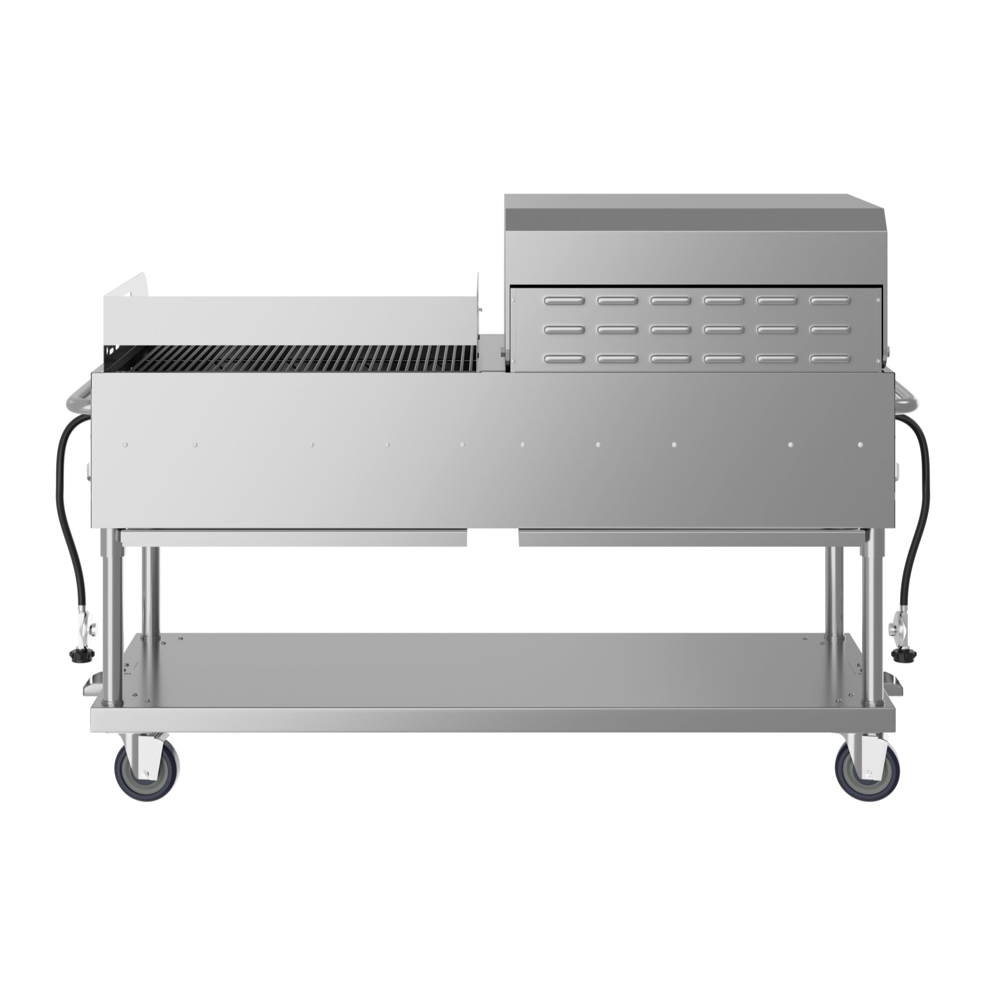 72 in. 10-Burner Commercial Outdoor Propane Gas Grill With 36 in. Roll Dome Cover and 36 in. Griddle in Stainless-Steel, ETL Listed