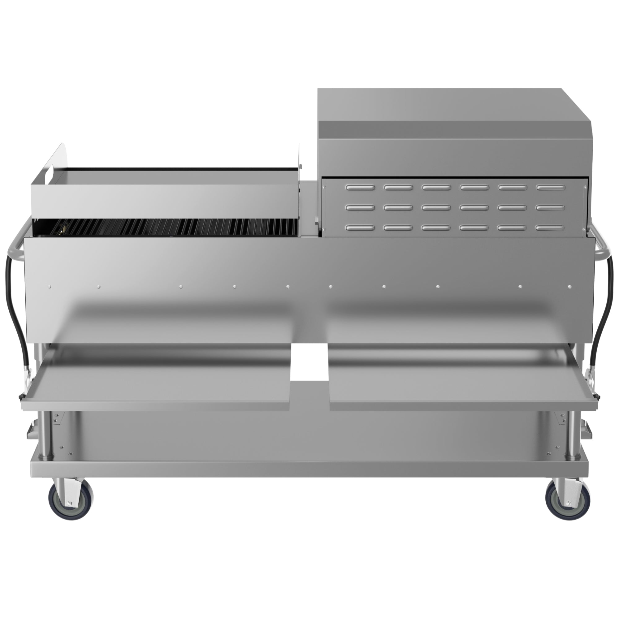 72 in. 10-Burner Commercial Outdoor Propane Gas Grill With 36 in. Roll Dome Cover and 36 in. Griddle in Stainless-Steel, ETL Listed