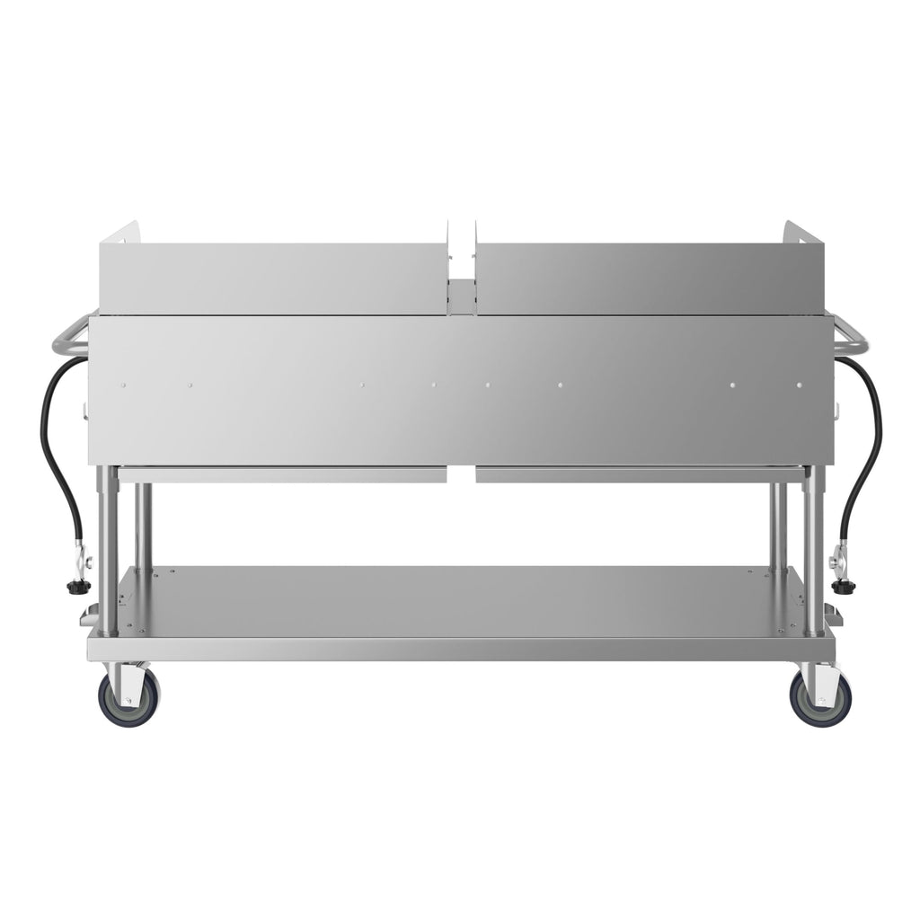 60 in. 8-Burner Commercial Outdoor Propane Gas Grill with Two 30 in. Griddles in Stainless-Steel, ETL Listed