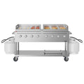 60 in. 8-Burner Commercial Outdoor Propane Gas Grill with Two 30 in. Griddles in Stainless-Steel, ETL Listed