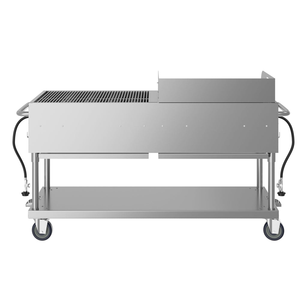 60 in. 8-Burner Commercial Outdoor Propane Gas Grill with 30 in. Griddle in Stainless-Steel, ETL Listed