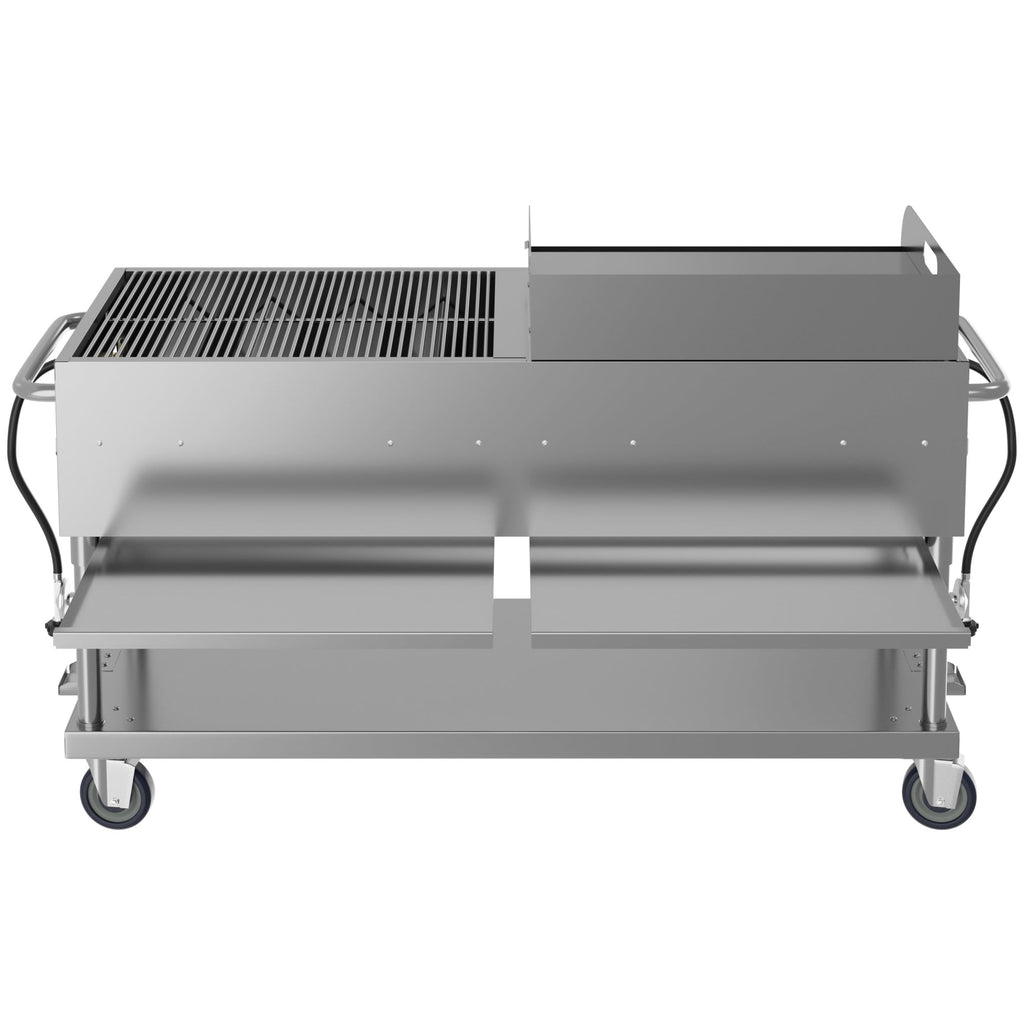 60 in. 8-Burner Commercial Outdoor Propane Gas Grill with 30 in. Griddle in Stainless-Steel, ETL Listed