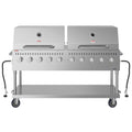 72 in. 10-Burner Commercial Outdoor Propane Gas Grill with Two 36 in. Roll Dome Covers in Stainless-Steel, ETL Listed