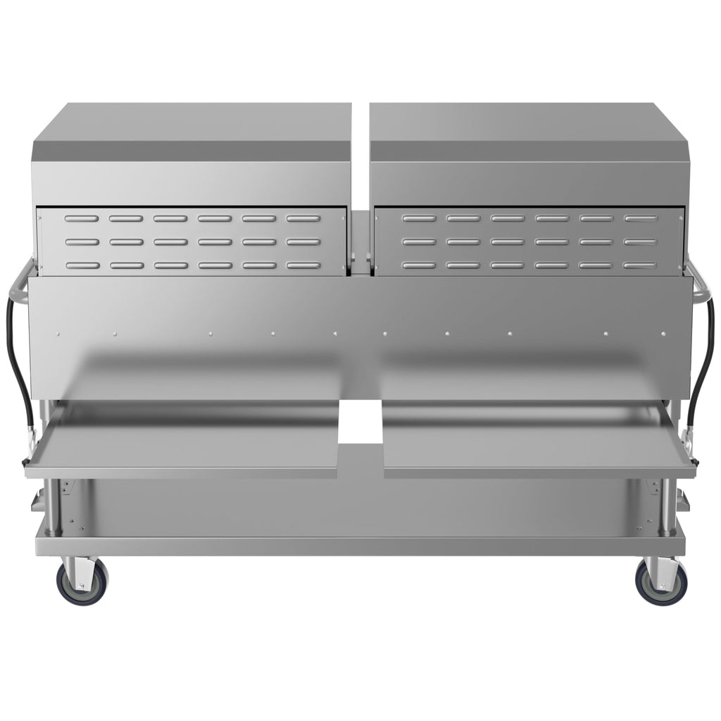 72 in. 10-Burner Commercial Outdoor Propane Gas Grill with Two 36 in. Roll Dome Covers in Stainless-Steel, ETL Listed
