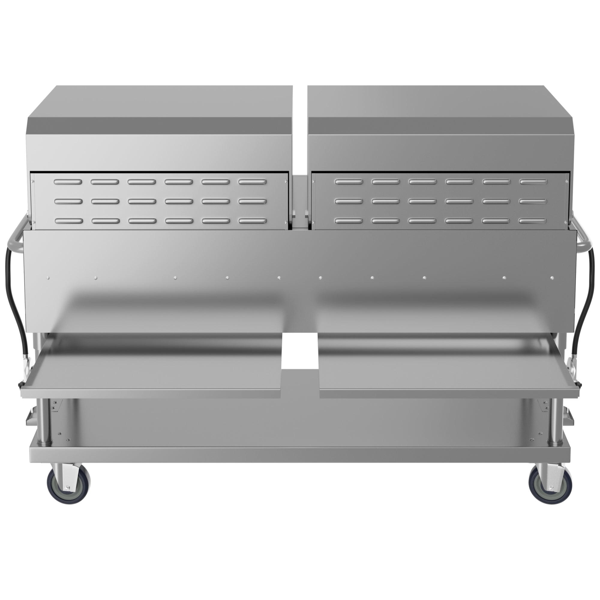 72 in. 10-Burner Commercial Outdoor Propane Gas Grill with Two 36 in. Roll Dome Covers in Stainless-Steel, ETL Listed