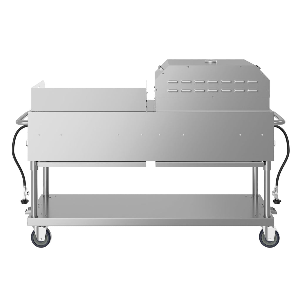 60 in. 8-Burner Commercial Outdoor Propane Gas Grill with 30 in. Griddle and 30 in. Pizza Oven in Stainless-Steel, ETL Listed