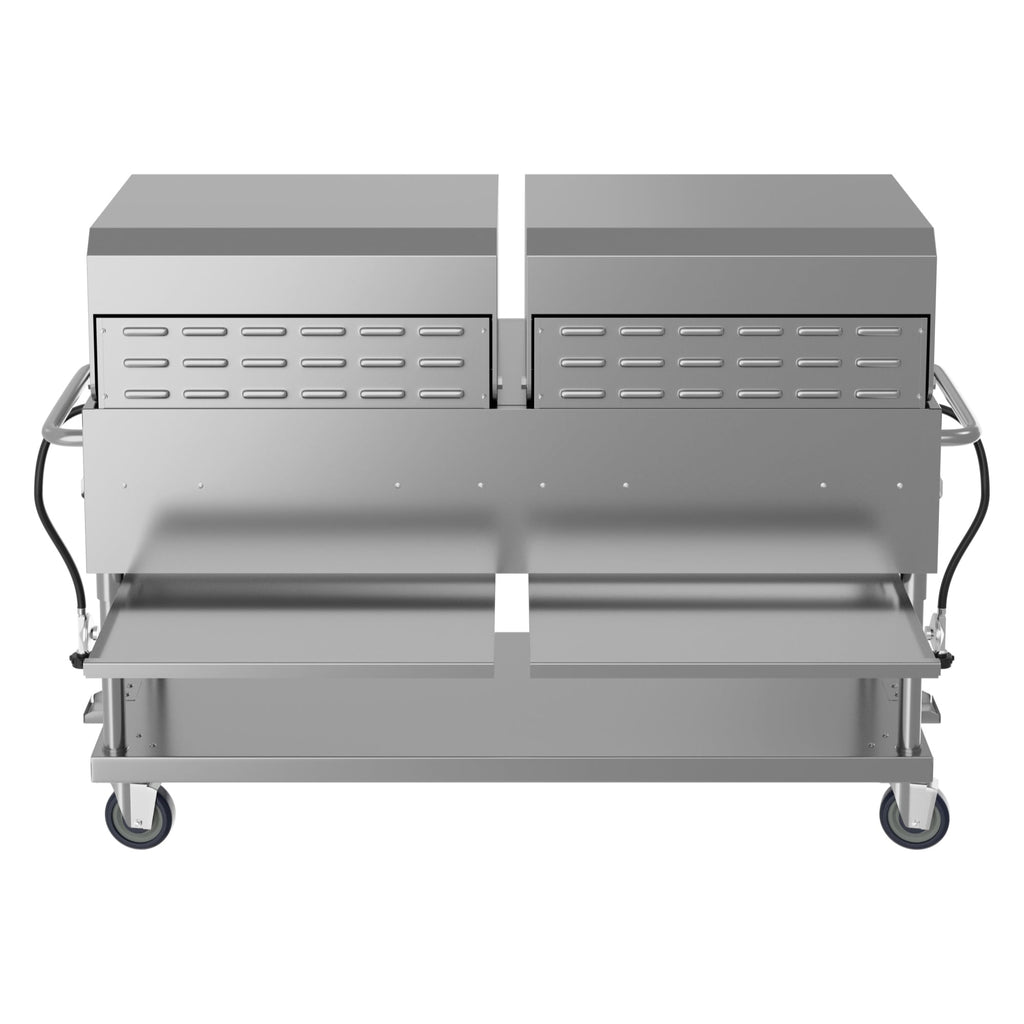 60 in. 8-Burner Commercial Outdoor Propane Gas Grill with 2 Roll Dome Covers in Stainless-Steel, ETL Listed