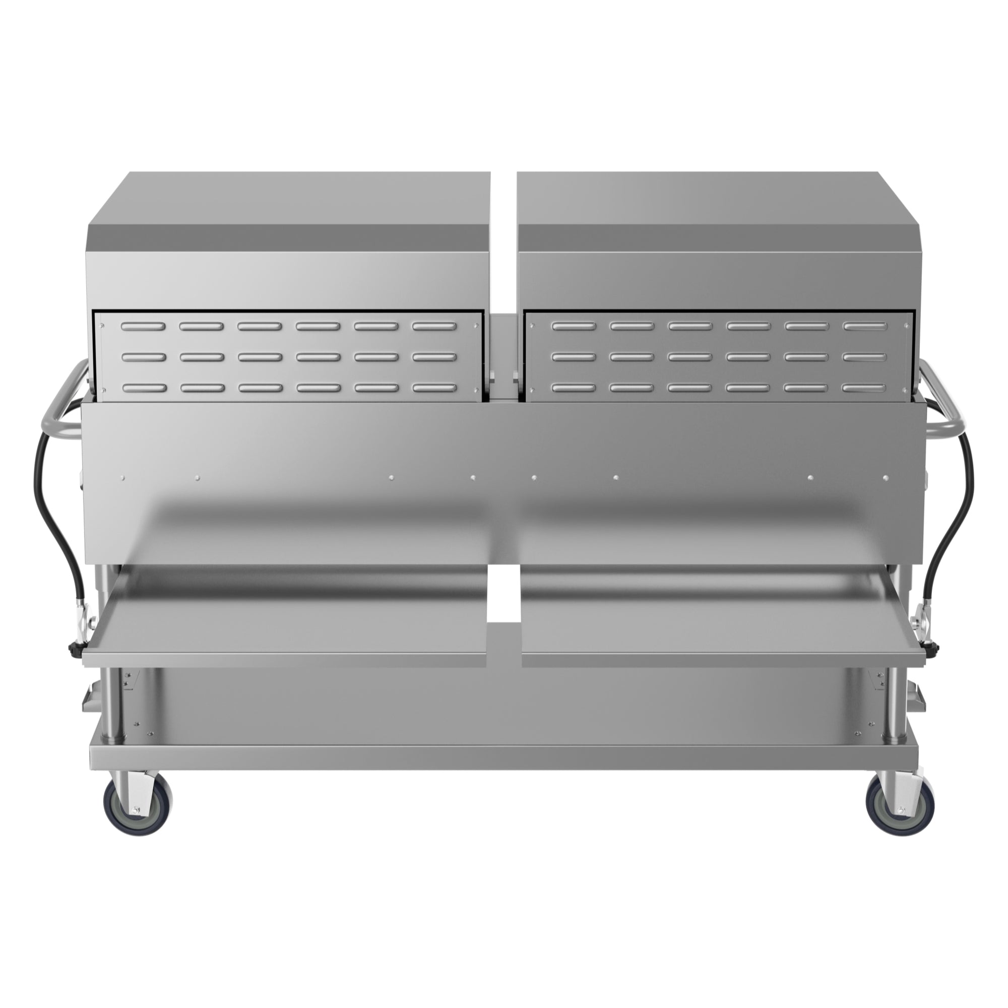 60 in. 8-Burner Commercial Outdoor Propane Gas Grill with 2 Roll Dome Covers in Stainless-Steel, ETL Listed