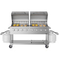 60 in. 8-Burner Commercial Outdoor Propane Gas Grill with 2 Roll Dome Covers in Stainless-Steel, ETL Listed