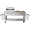 60 in. 8-Burner Commercial Outdoor Propane Gas Grill with 30 in. Pizza Oven in Stainless-Steel, ETL Listed
