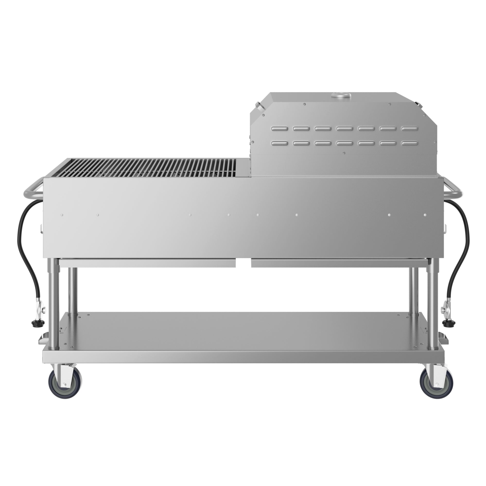 60 in. 8-Burner Commercial Outdoor Propane Gas Grill with 30 in. Pizza Oven in Stainless-Steel, ETL Listed
