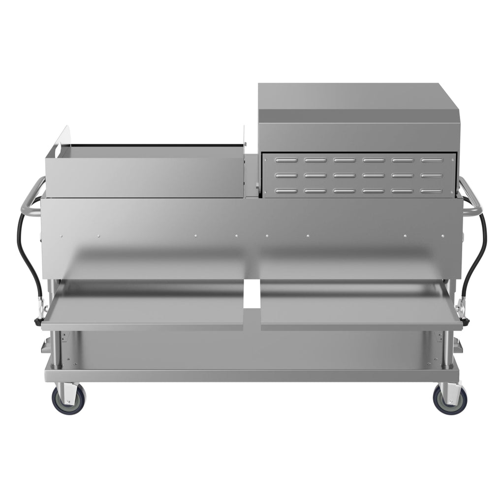 60 in. 8-Burner Commercial Outdoor Propane Gas Grill with 30 in. Roll Dome Cover and 30 in. Griddle in Stainless-Steel, ETL Listed