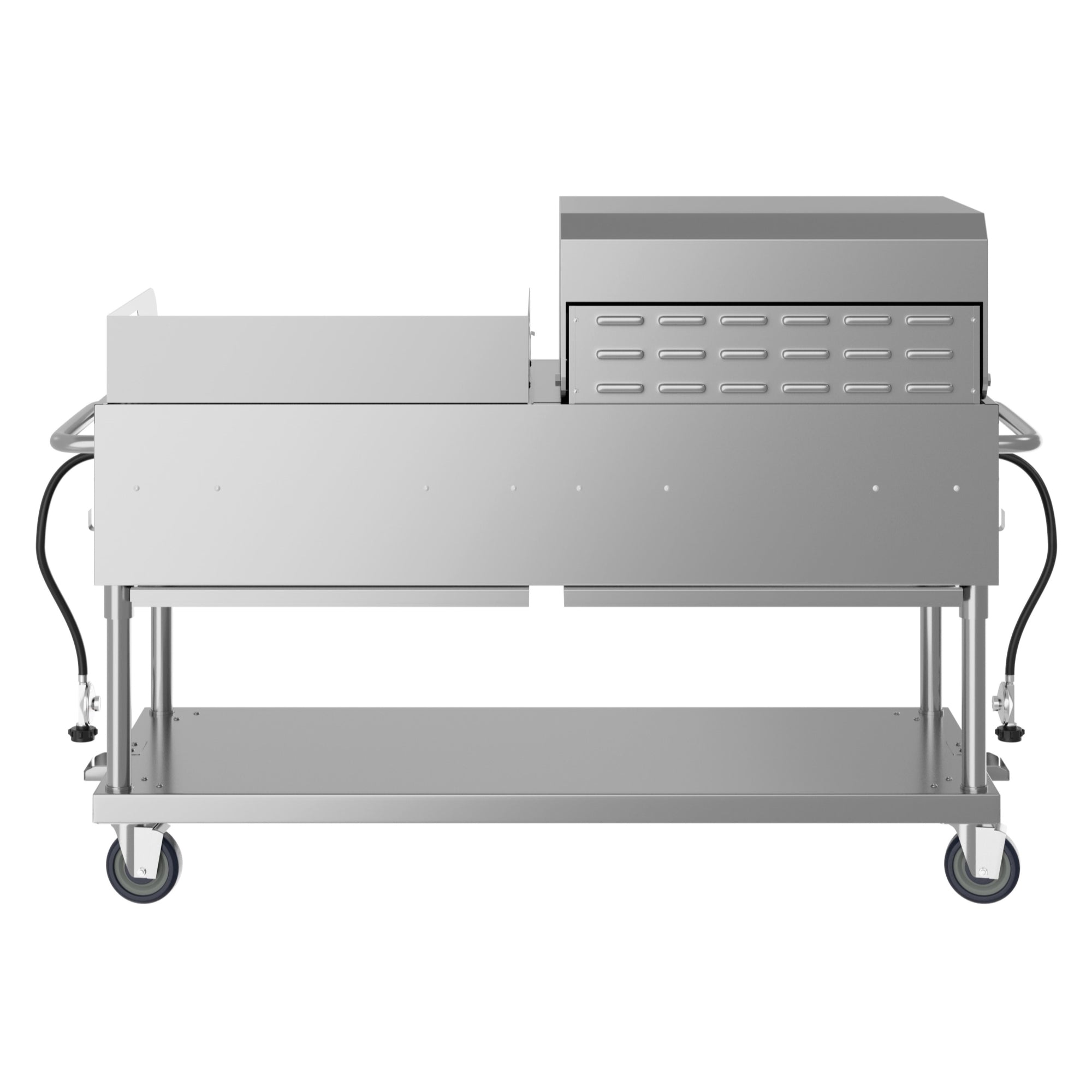 60 in. 8-Burner Commercial Outdoor Propane Gas Grill with 30 in. Roll Dome Cover and 30 in. Griddle in Stainless-Steel, ETL Listed
