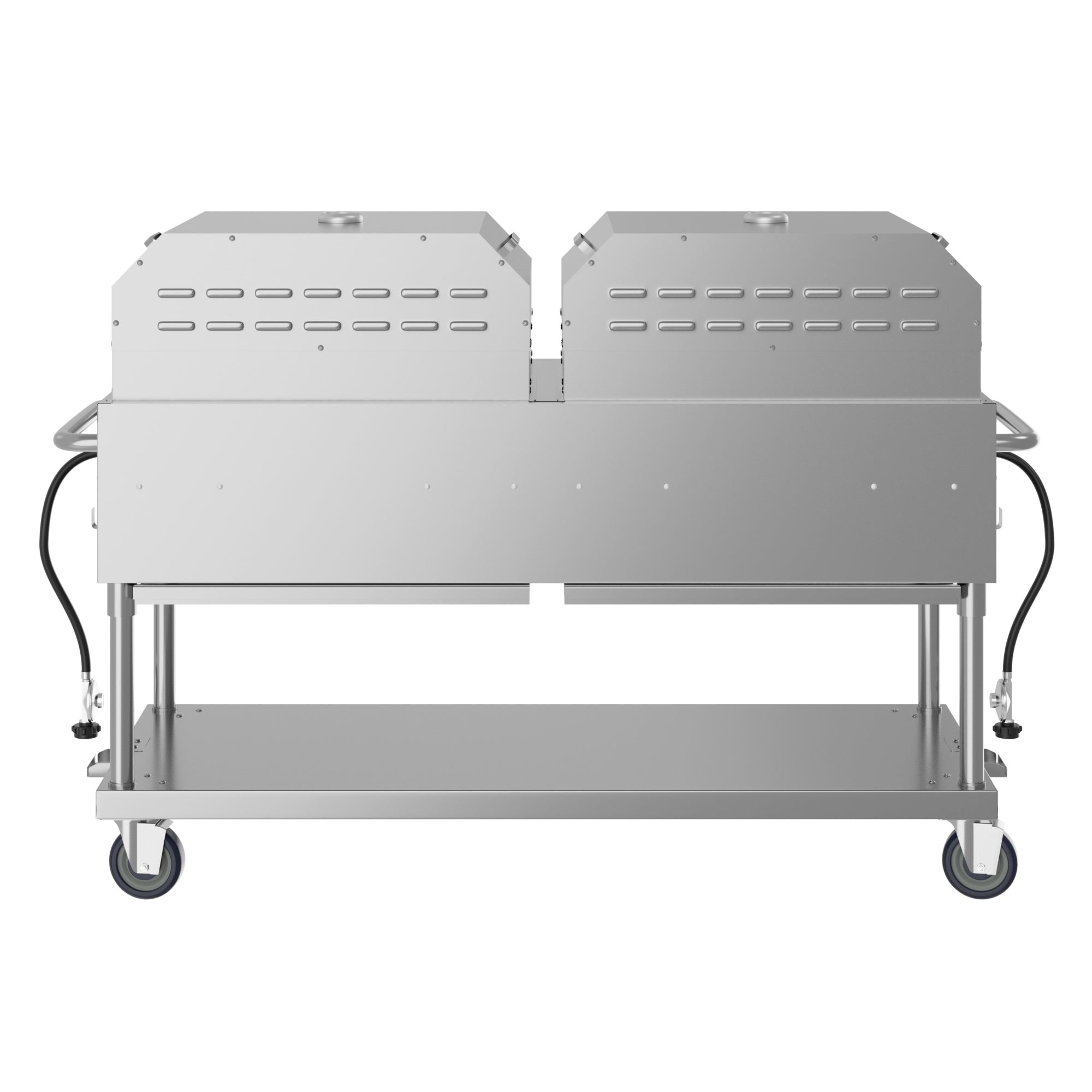 60 in. 8-Burner Commercial Outdoor Propane Gas Grill with Two 30 in. Pizza Ovens in Stainless-Steel, ETL Listed