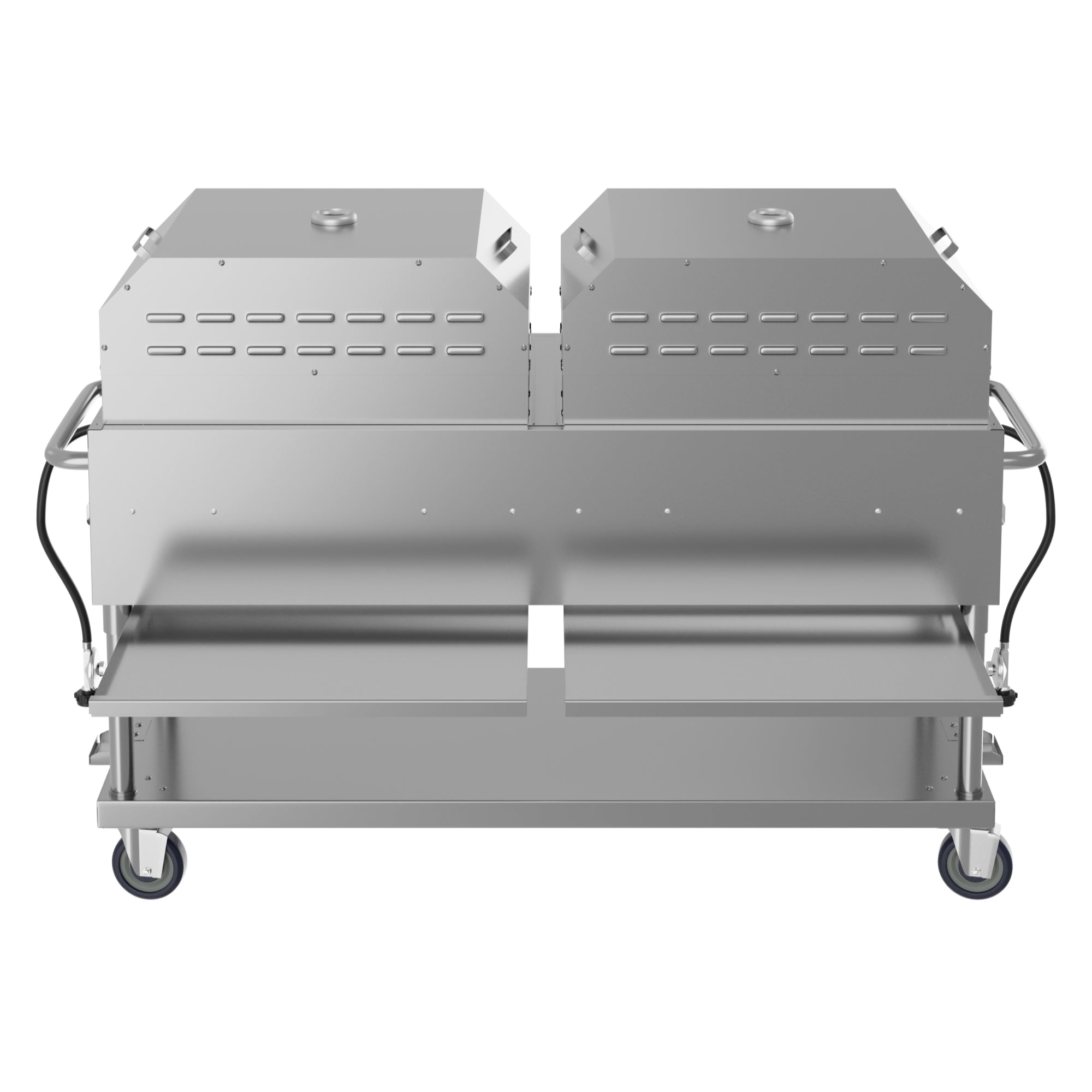 60 in. 8-Burner Commercial Outdoor Propane Gas Grill with Two 30 in. Pizza Ovens in Stainless-Steel, ETL Listed