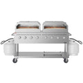 60 in. 8-Burner Commercial Outdoor Propane Gas Grill with Two 30 in. Pizza Ovens in Stainless-Steel, ETL Listed