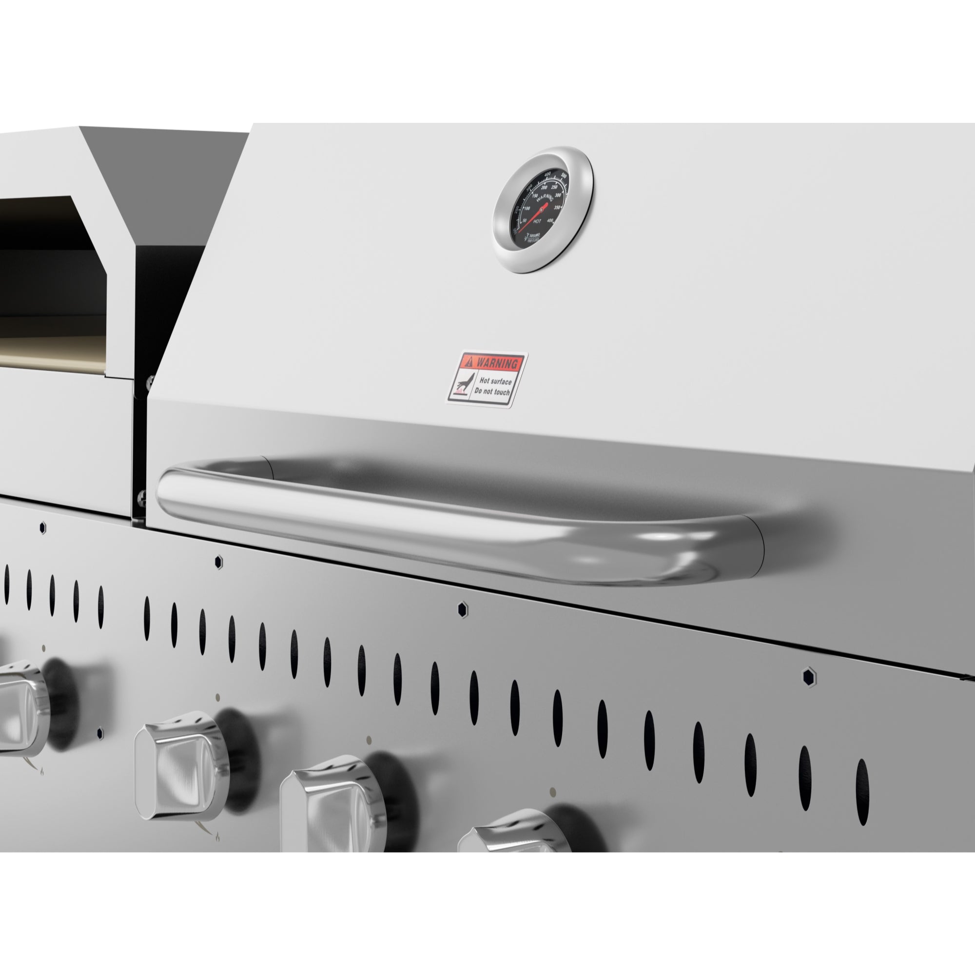60 in. 8-Burner Commercial Outdoor Propane Gas Grill With 30 in. Roll Dome Cover and 30 in. Pizza Oven in Stainless-Steel, ETL Listed