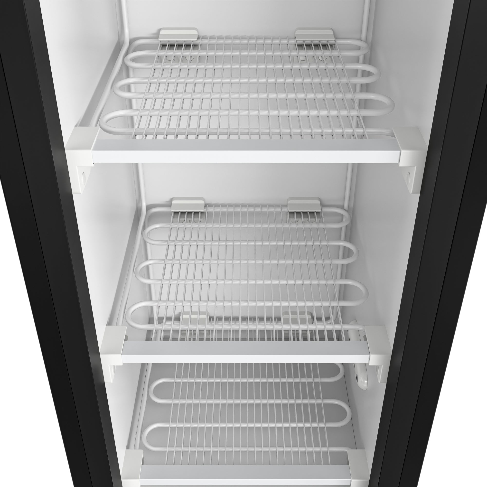 17 in. Slim Commercial Merchandiser Freezer with Manual Defrost, 6.5 Cu. Ft. Capacity, ETL Listed in Black - Wrap
