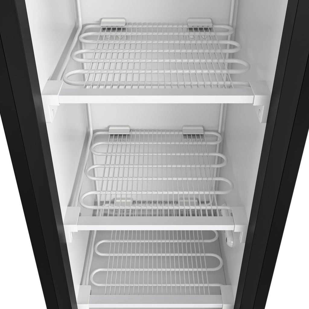 17 in. Slim Commercial Merchandiser Freezer with Manual Defrost, 6.5 Cu. Ft. Capacity, ETL Listed in Black