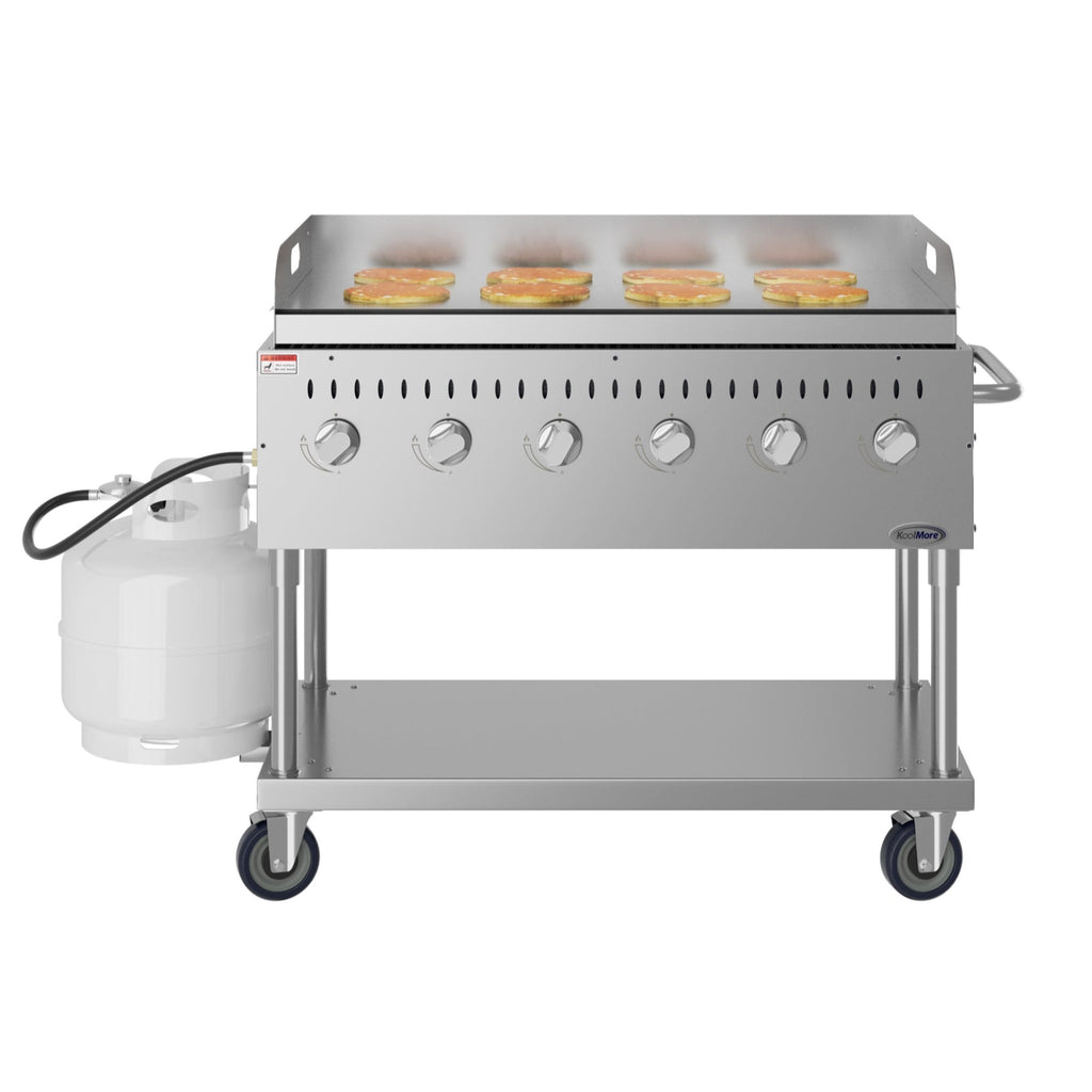 48 in. Commercial Outdoor Propane Gas Grill with Griddle, ETL Listed in Stainless-Steel