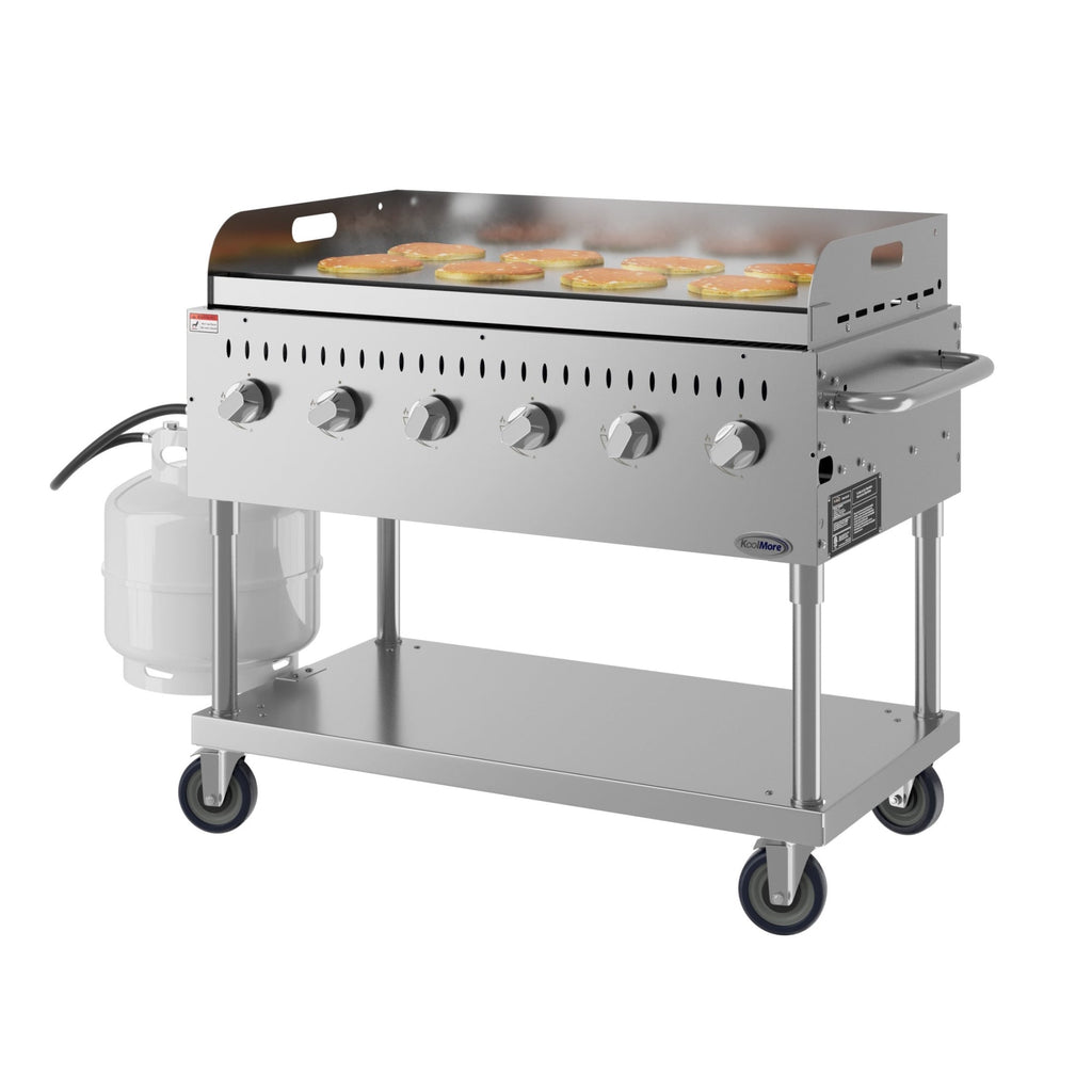 48 in. Commercial Outdoor Propane Gas Grill with Griddle, ETL Listed in Stainless-Steel