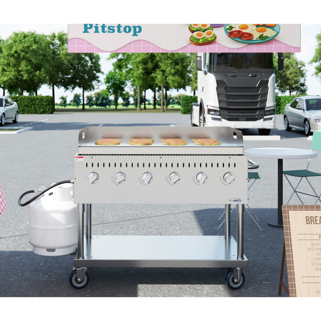 48 in. Commercial Outdoor Propane Gas Grill with Griddle, ETL Listed in Stainless-Steel