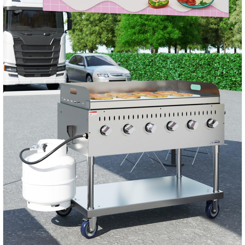 48 in. Commercial Outdoor Propane Gas Grill with Griddle, ETL Listed in Stainless-Steel