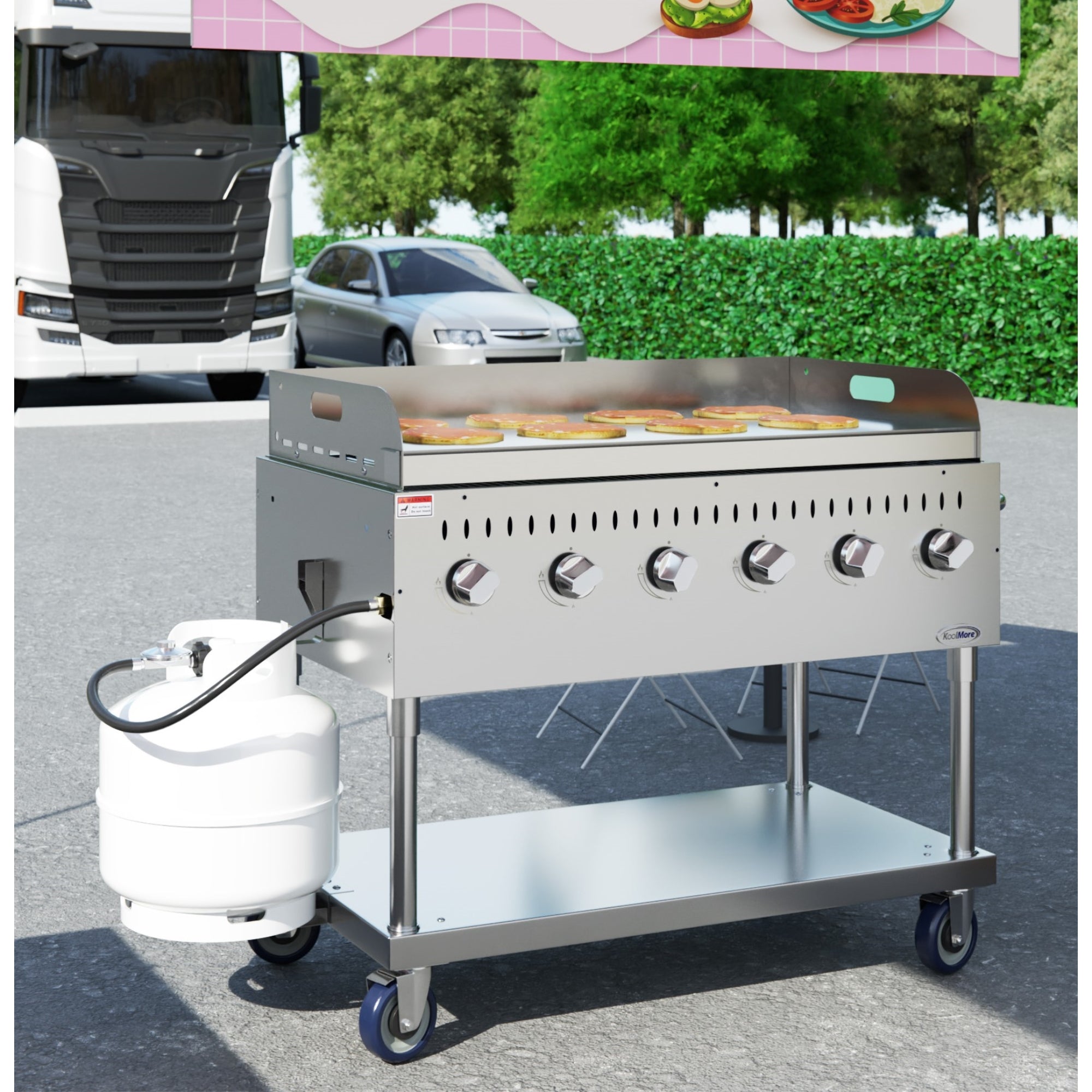 48 in. Commercial Outdoor Propane Gas Grill with Griddle, ETL Listed in Stainless-Steel
