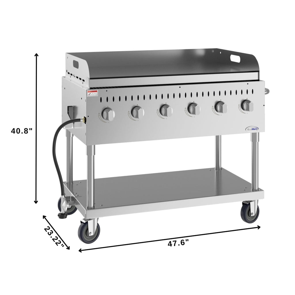 48 in. Commercial Outdoor Propane Gas Grill with Griddle, ETL Listed in Stainless-Steel