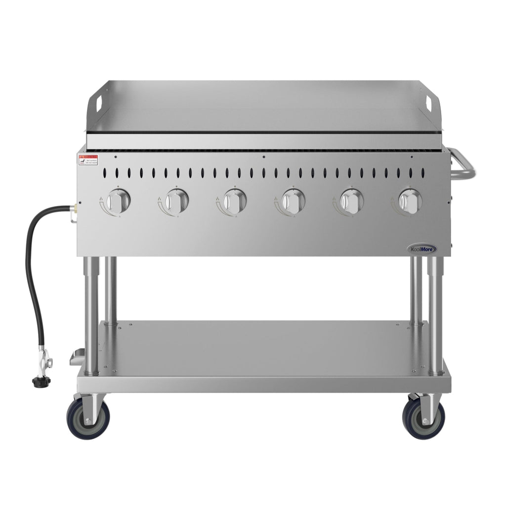48 in. Commercial Outdoor Propane Gas Grill with Griddle, ETL Listed in Stainless-Steel