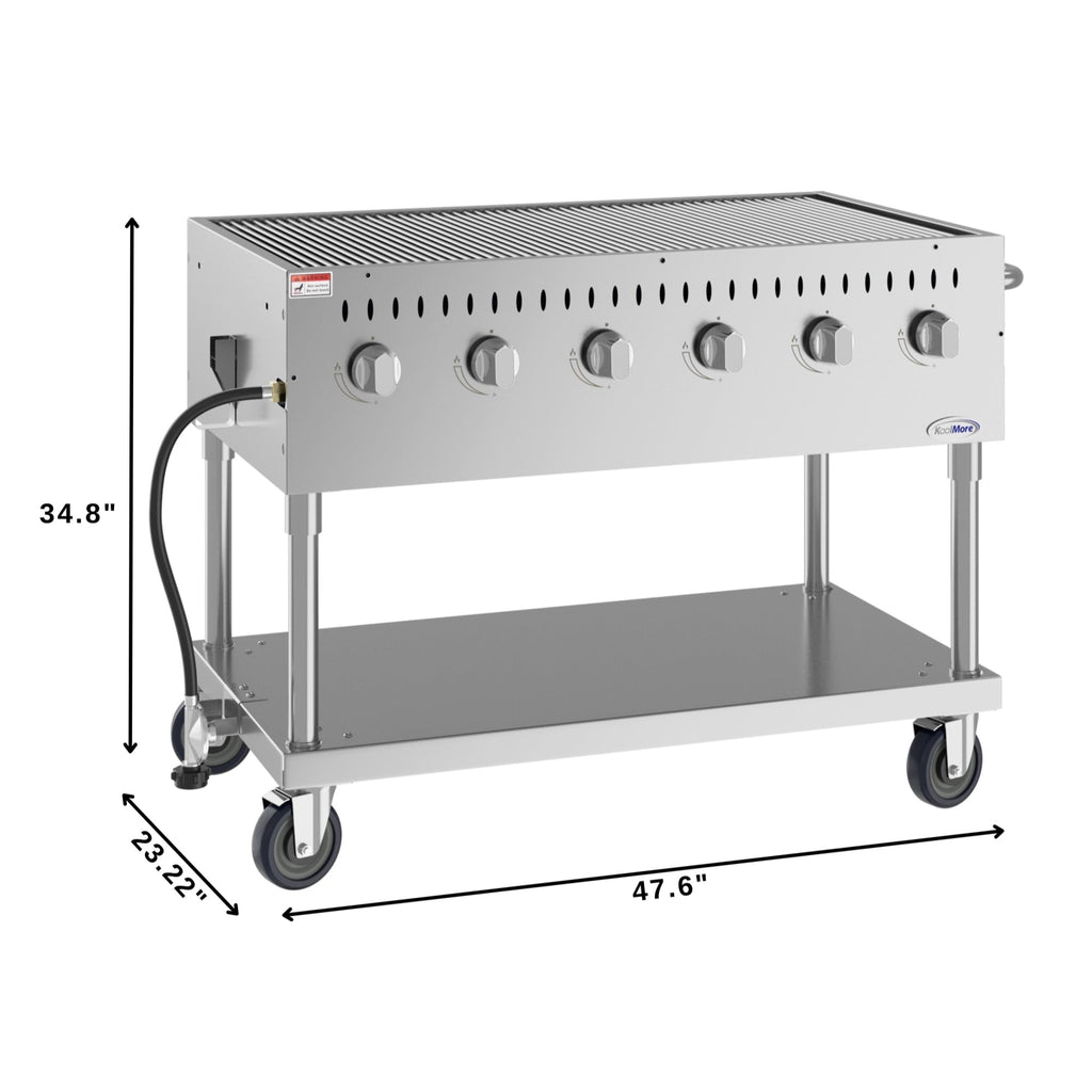 48 in. Commercial Mobile Outdoor Grill Stainless Steel, ETL Listed in Stainless-Steel