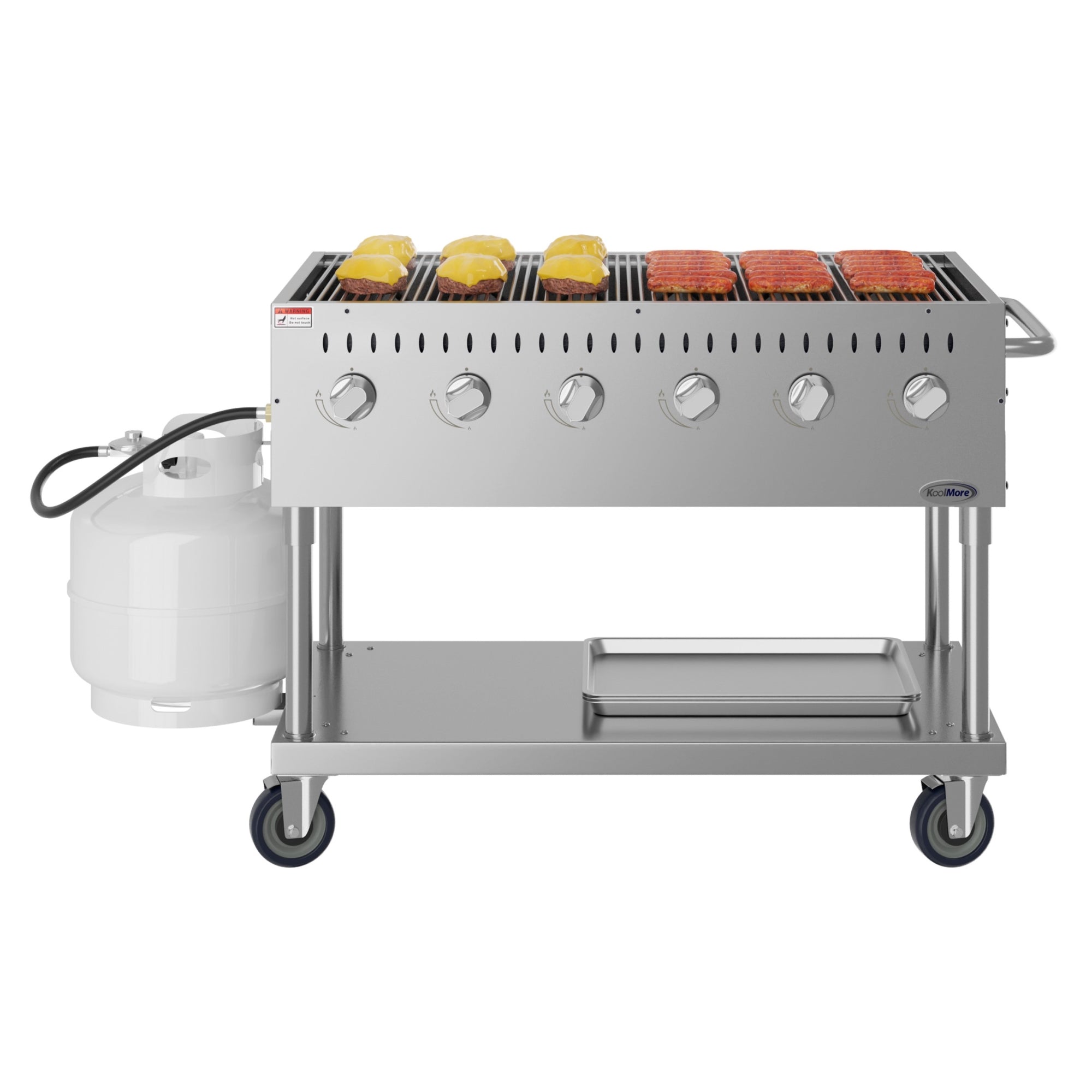 48 in. Commercial Mobile Outdoor Grill Stainless Steel, ETL Listed in Stainless-Steel