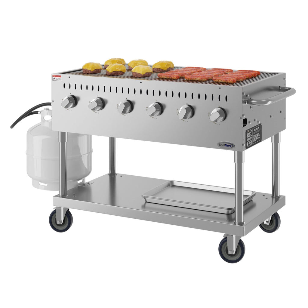 48 in. Commercial Mobile Outdoor Grill Stainless Steel, ETL Listed in Stainless-Steel