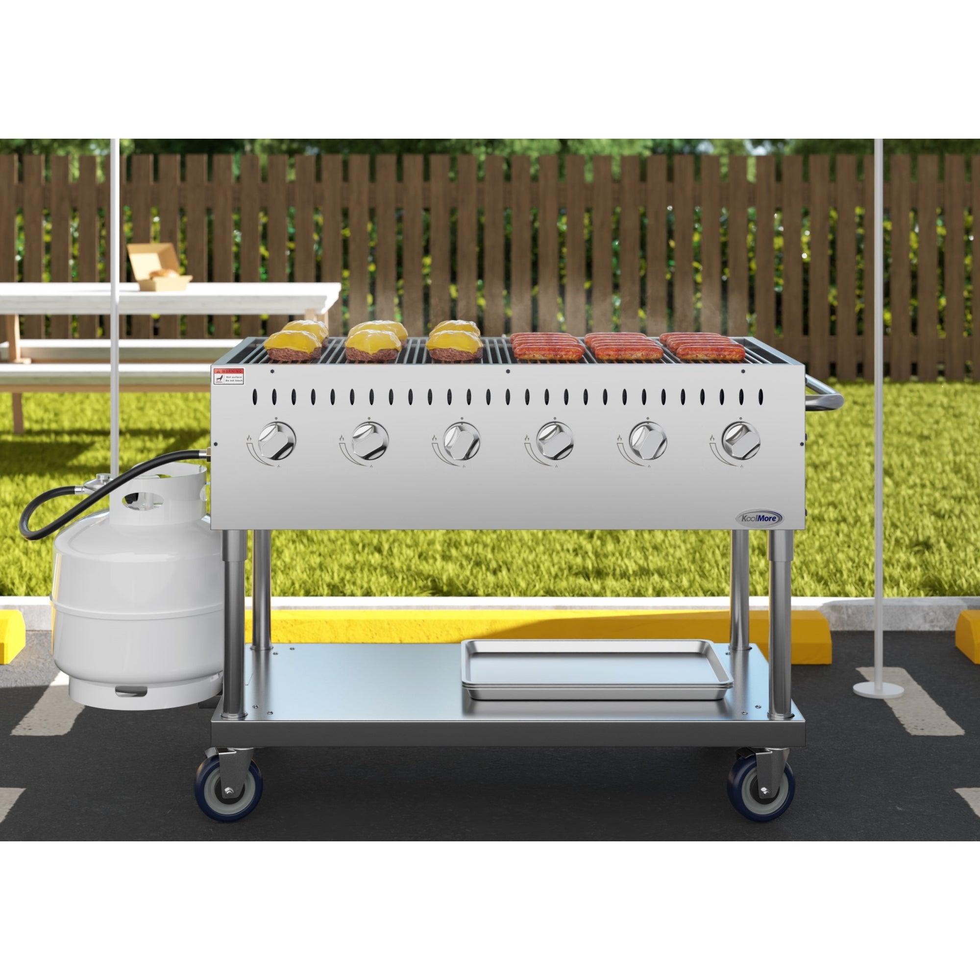 48 in. Commercial Mobile Outdoor Grill Stainless Steel, ETL Listed in Stainless-Steel