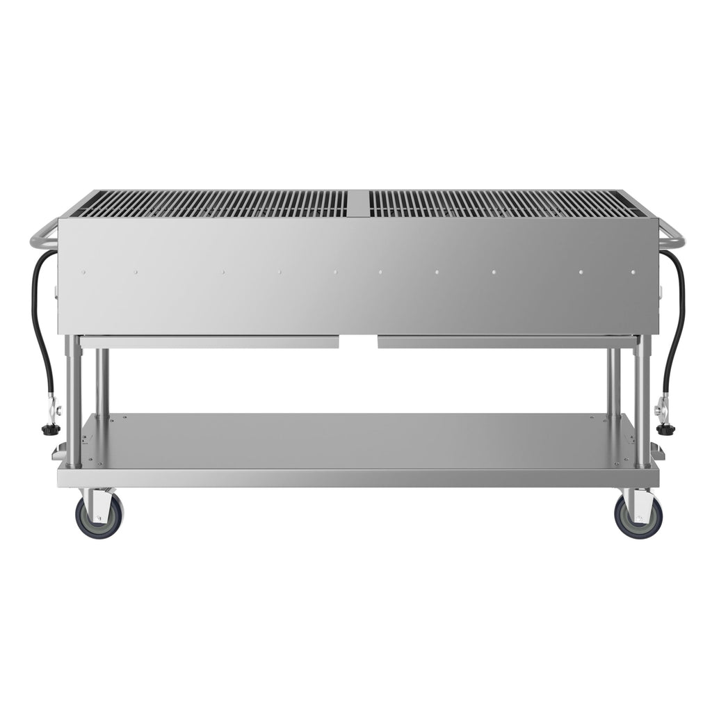 72 in. Commercial Mobile Outdoor Propane Gas Grill, ETL Listed in Stainless-Steel