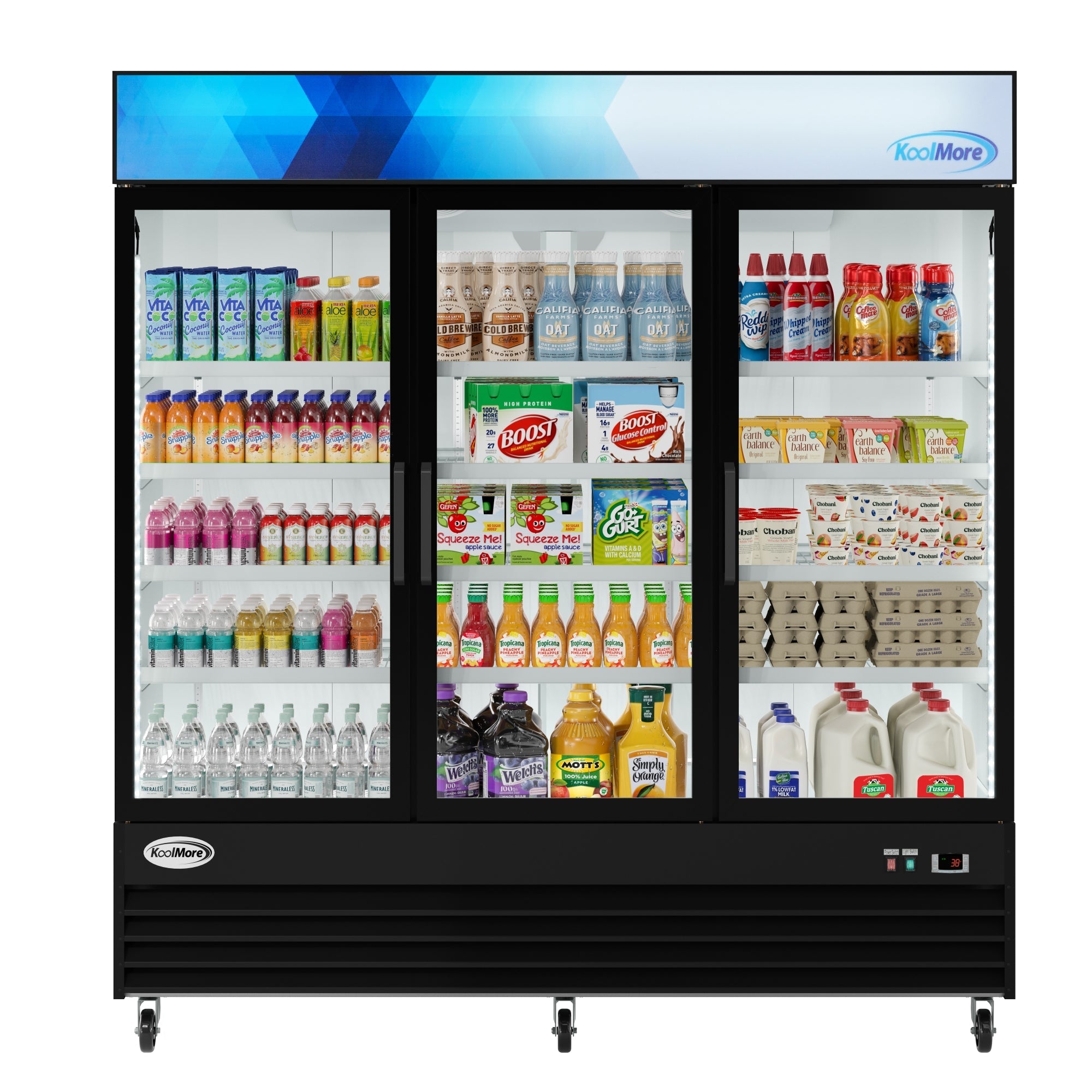 78 in. Three-Door Merchandiser Refrigerator - 53 Cu Ft.