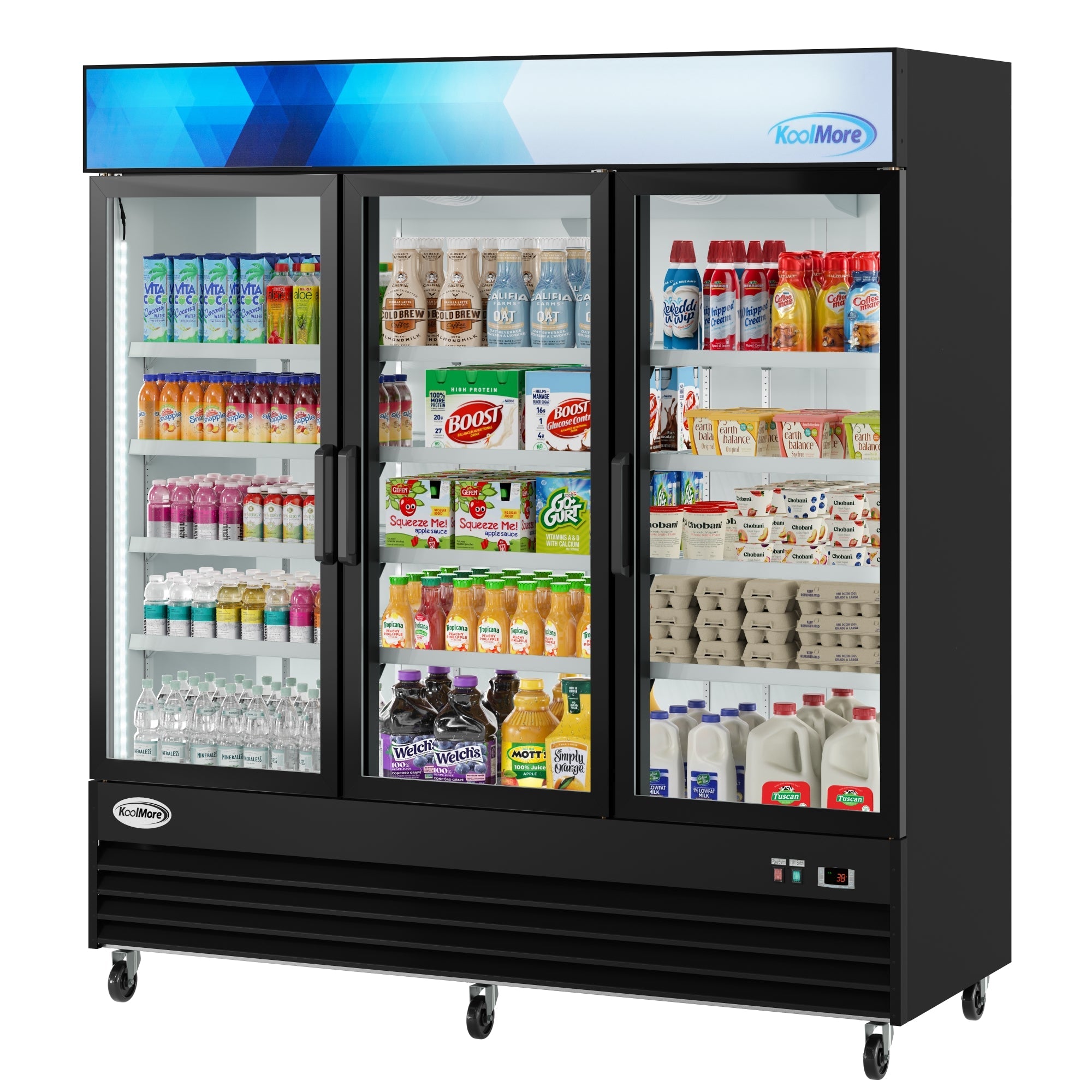 78 in. Three-Door Merchandiser Refrigerator - 53 Cu Ft.