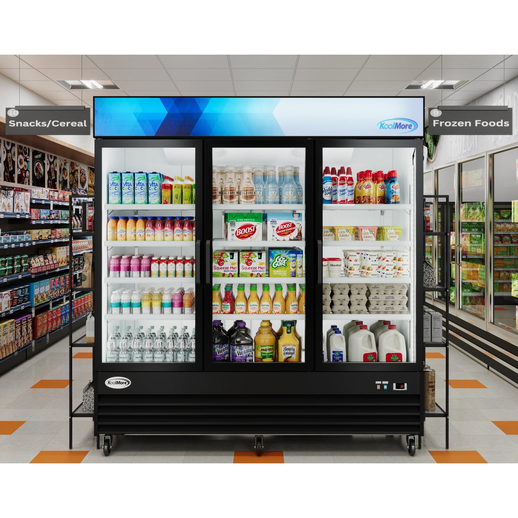 78 in. Three-Door Merchandiser Refrigerator - 53 Cu Ft.