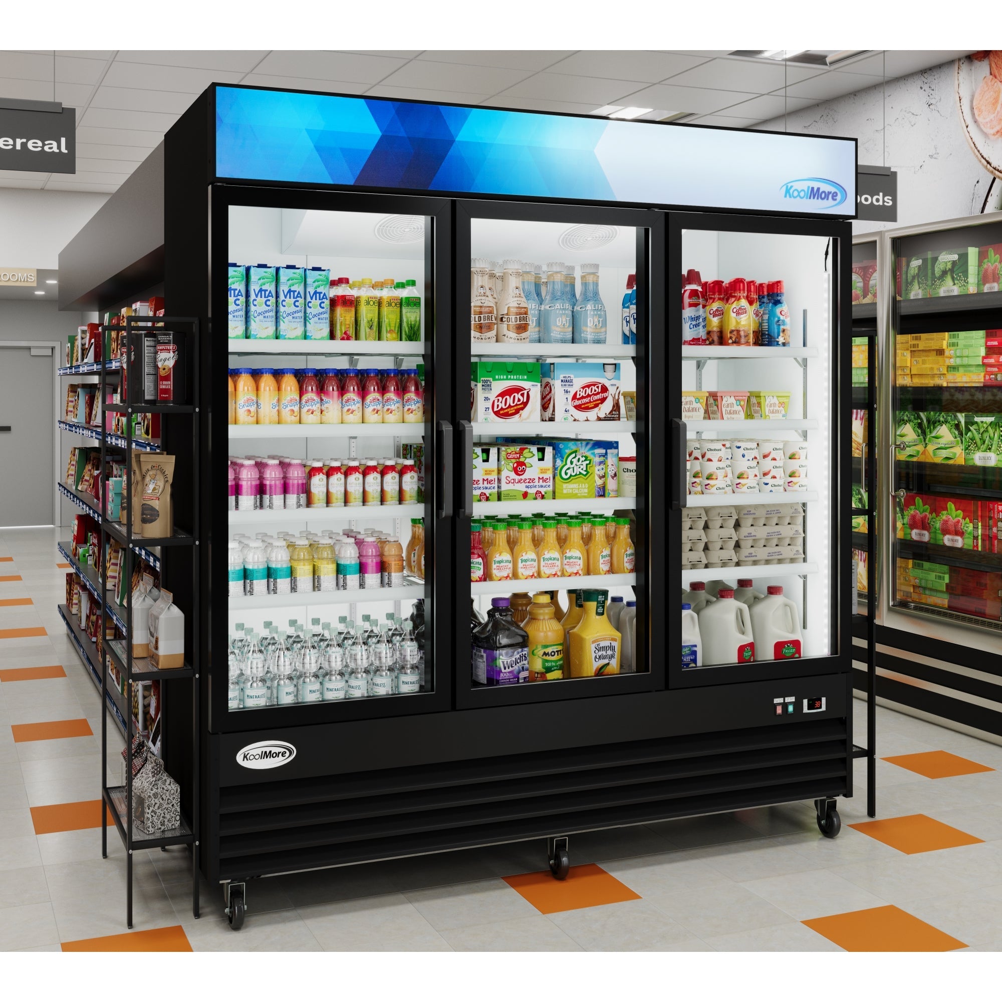 78 in. Three-Door Merchandiser Refrigerator - 53 Cu Ft.