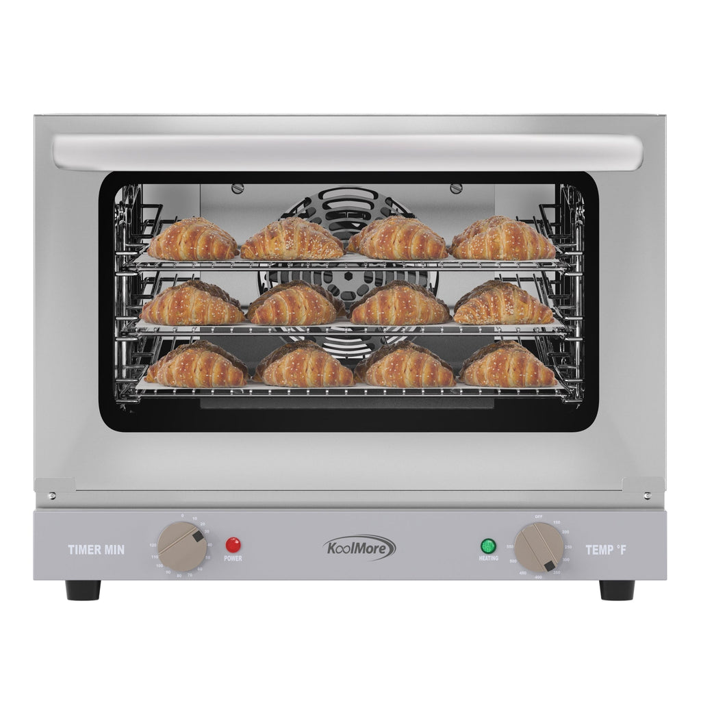 19 in. Countertop Convection Oven for Quarter-Size Pans with 3 Racks 1440W of Power in Stainless-Steel, 0.8 cu. ft.