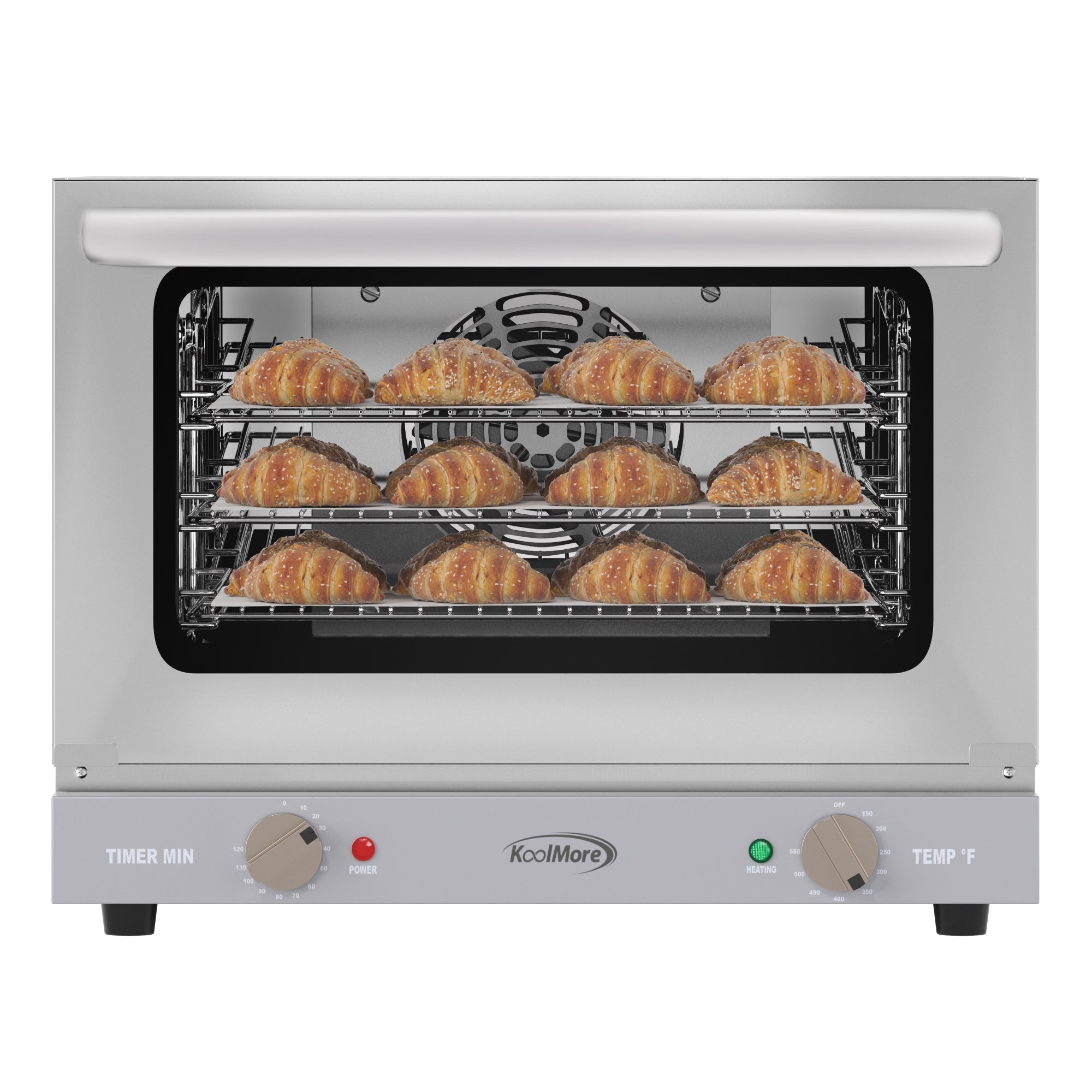 19 in. Countertop Convection Oven for Quarter-Size Pans with 3 Racks 1440W of Power in Stainless-Steel, 0.8 cu. ft.