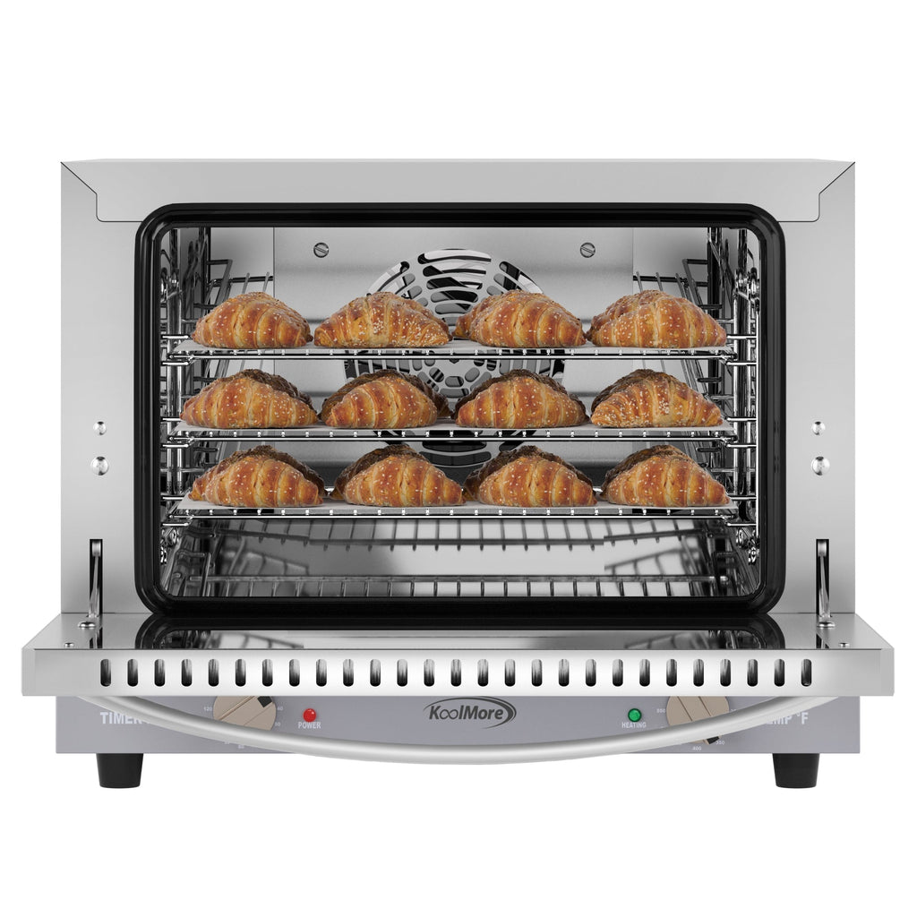 19 in. Countertop Convection Oven for Quarter-Size Pans with 3 Racks 1440W of Power in Stainless-Steel, 0.8 cu. ft.