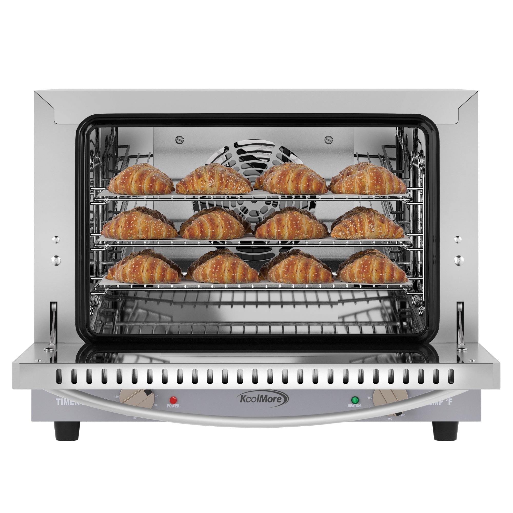 19 in. Countertop Convection Oven for Quarter-Size Pans with 3 Racks 1440W of Power in Stainless-Steel, 0.8 cu. ft.