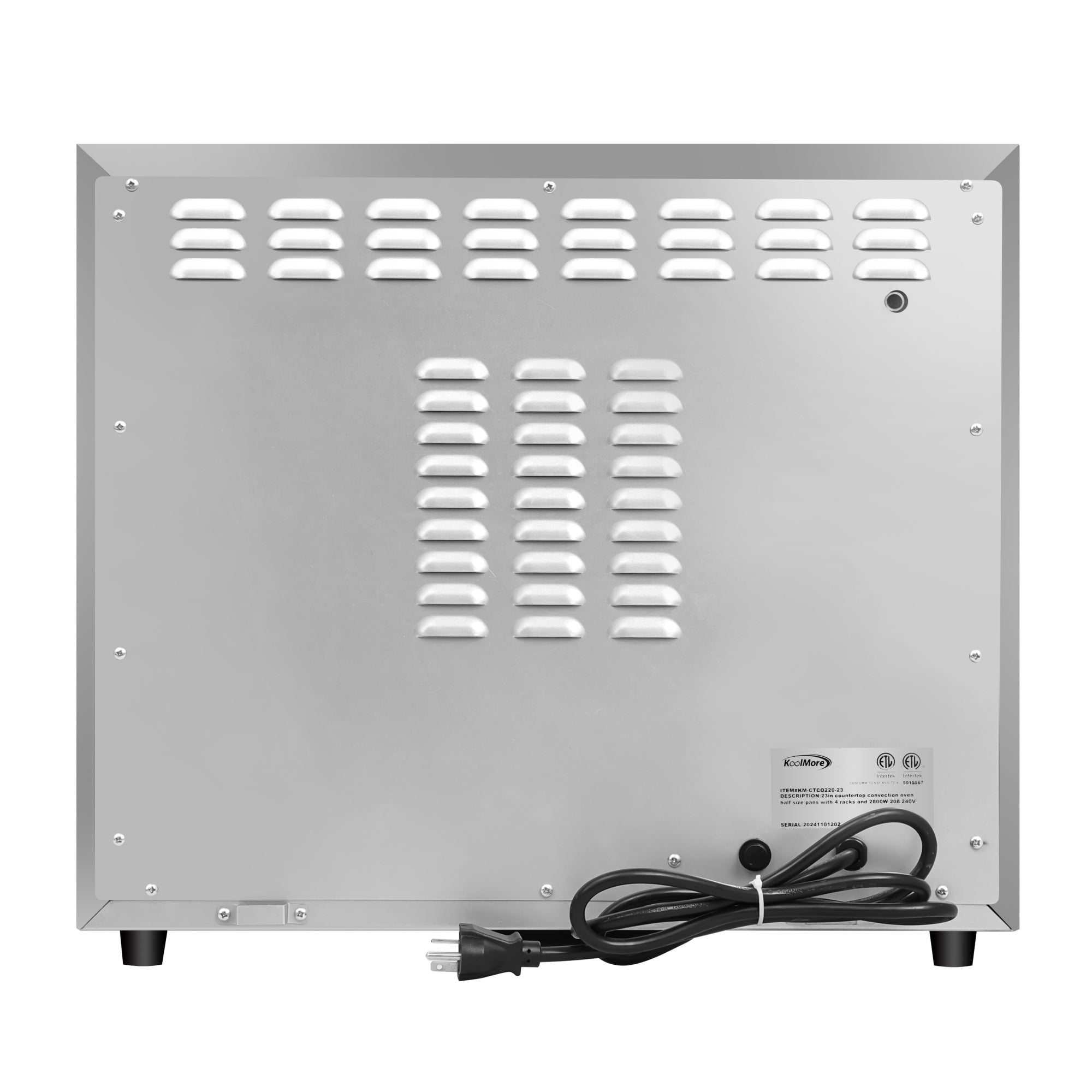23 in. Countertop Convection Oven for Half-Size Pans with 4 Racks and 2800W of Power in Stainless-Steel - 208/240V, 2.3 cu. ft.