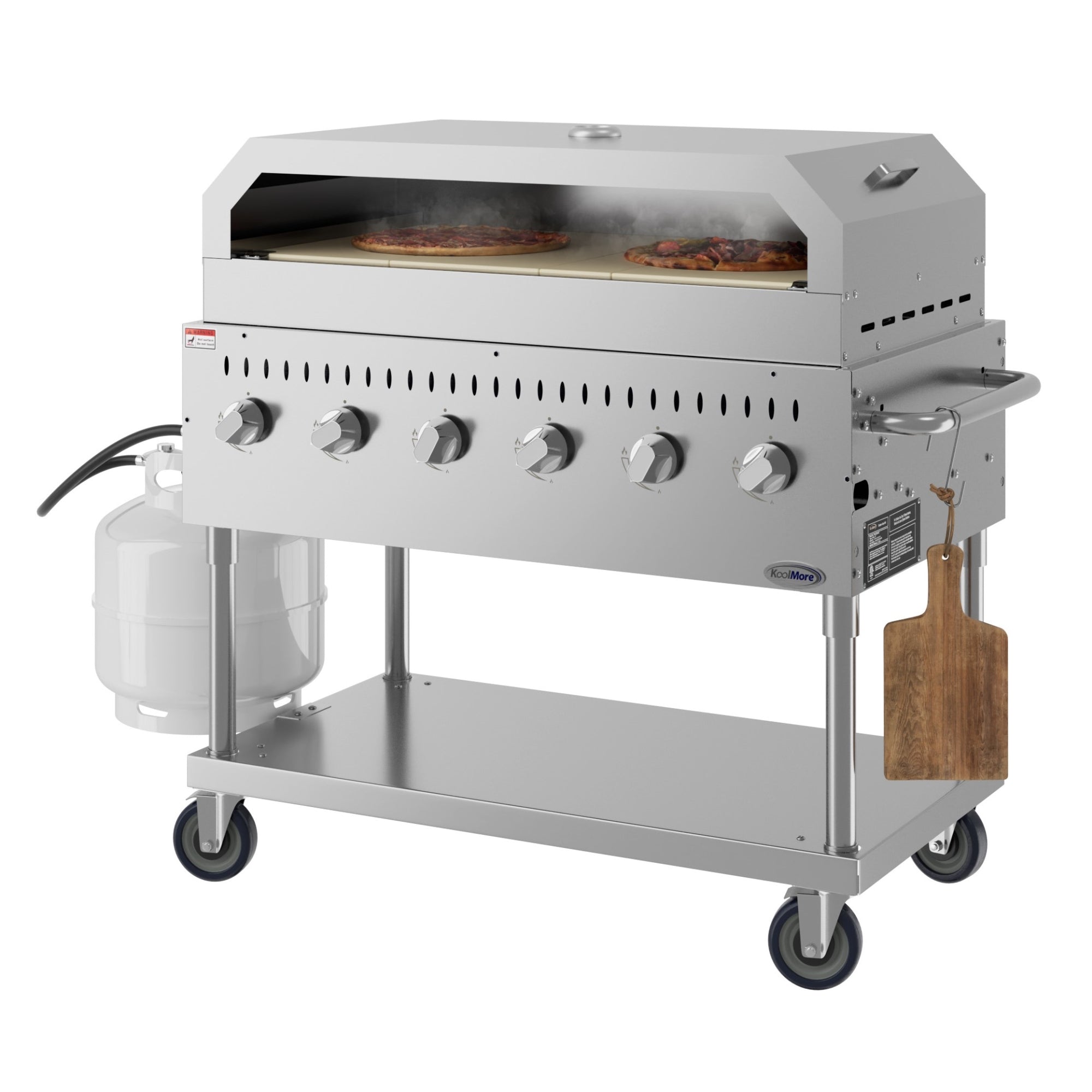 48 in. Commercial Outdoor Propane Gas Grill With Pizza Oven, ETL Listed in Stainless-Steel