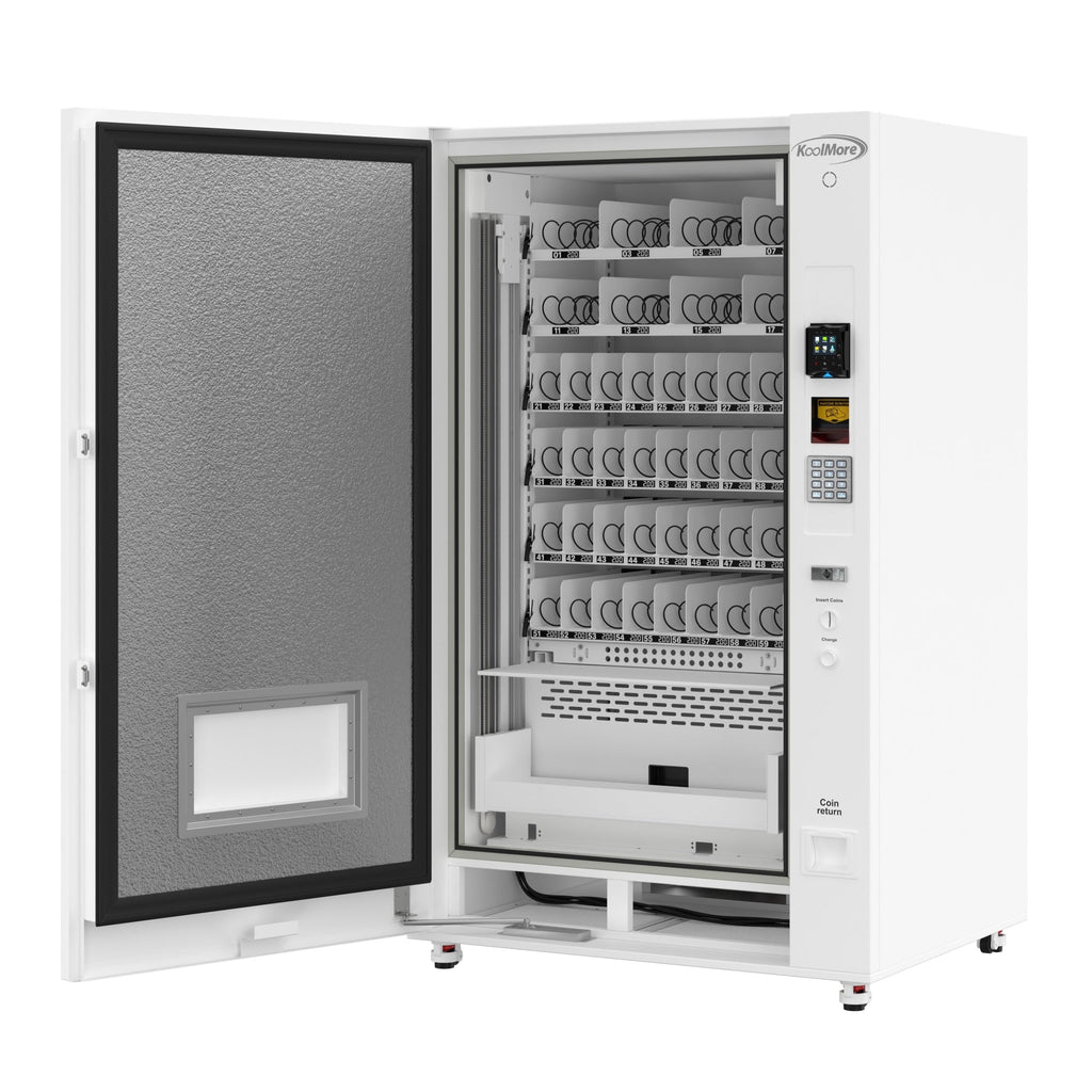 45 in. Commercial Freezer Ice Cream Vending Machine with 44 Slots, Ample 49 in. Touch Display, Bill Acceptor and Credit Card Reader in White