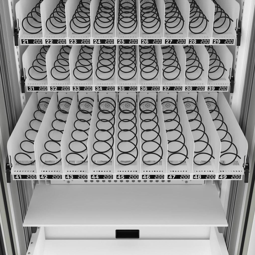 45 in. Commercial Freezer Ice Cream Vending Machine with 44 Slots, Ample 49 in. Touch Display, Bill and Coin Acceptor, Credit Card Reader in White