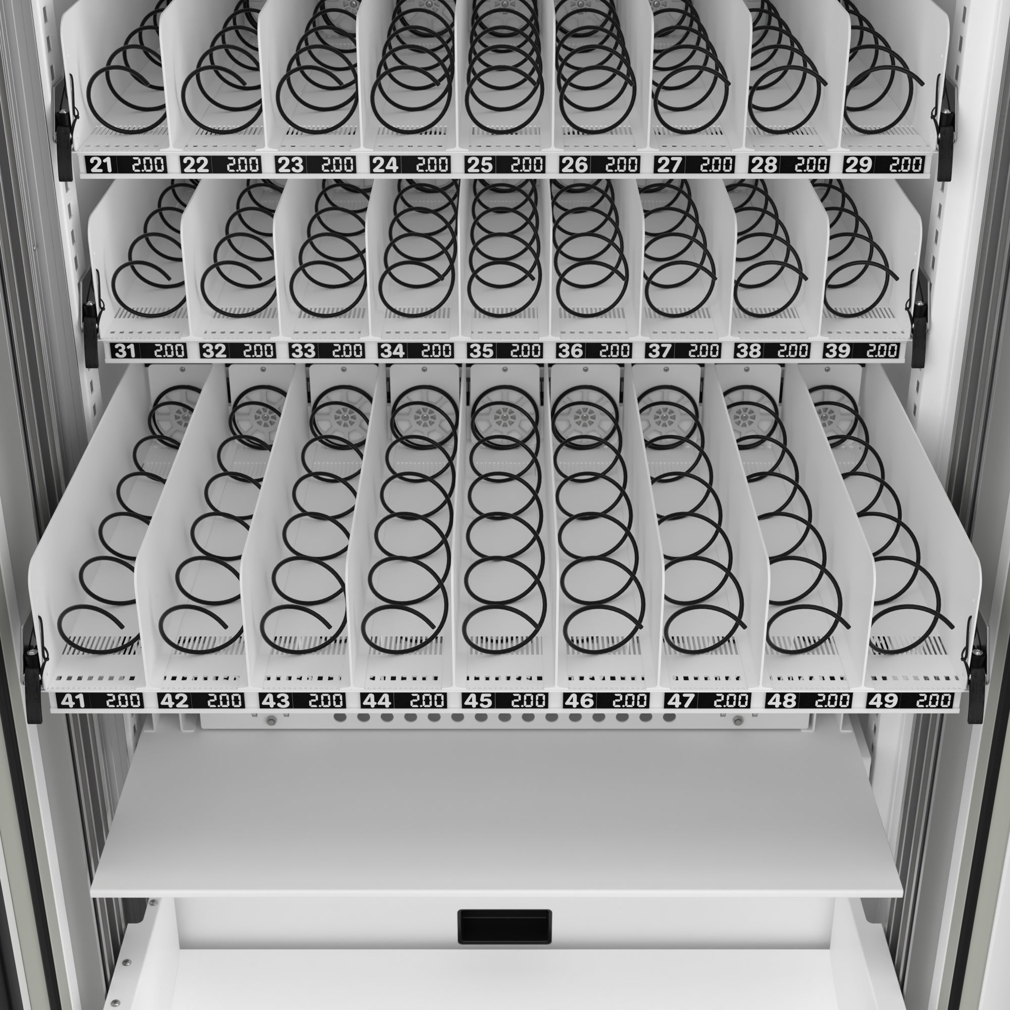 45 in. Commercial Freezer Ice Cream Vending Machine with 44 Slots, Ample 49 in. Touch Display, Bill and Coin Acceptor, Credit Card Reader in White